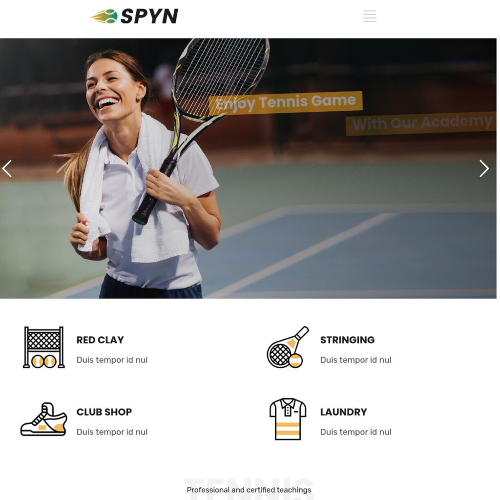 Tennis Club WordPress Responsive Website