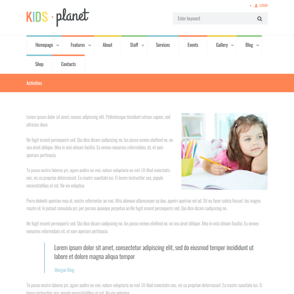 Multipurpose Children WordPress Website