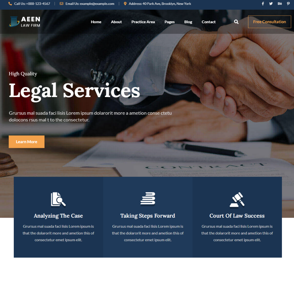 Attorney and Lawyer WordPress Responsive Website