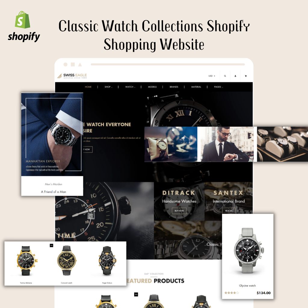 Classic Watch Collections Shopify Shopping Website