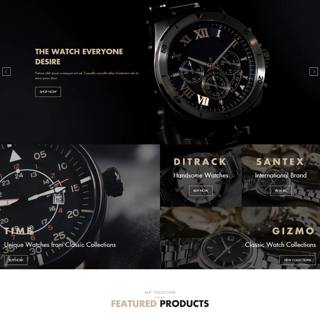 Classic Watch Collections Shopify Shopping Website