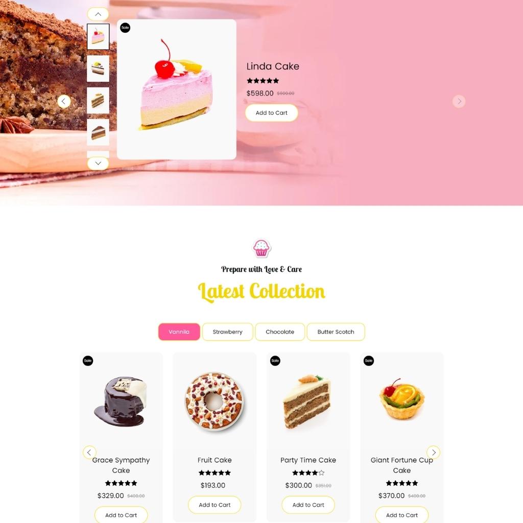 Cake Store Shopify Shopping Website
