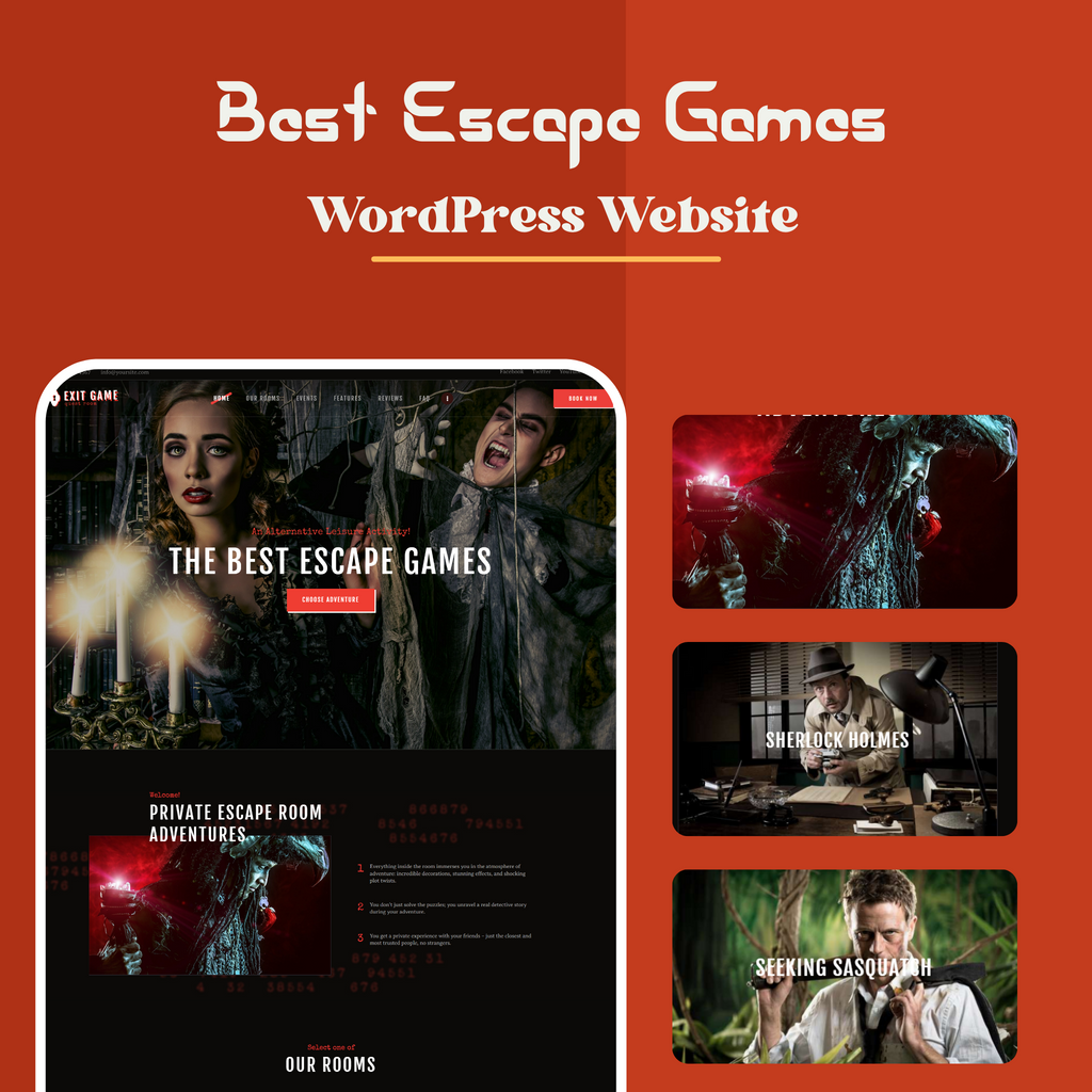 Best Escape Games WordPress Responsive Website