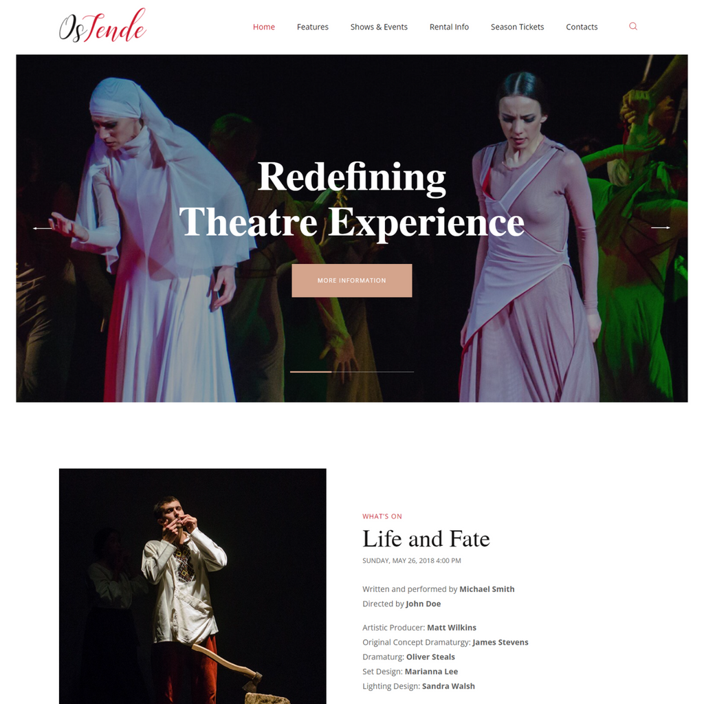 Theatrical Activites WordPress Responsive Website