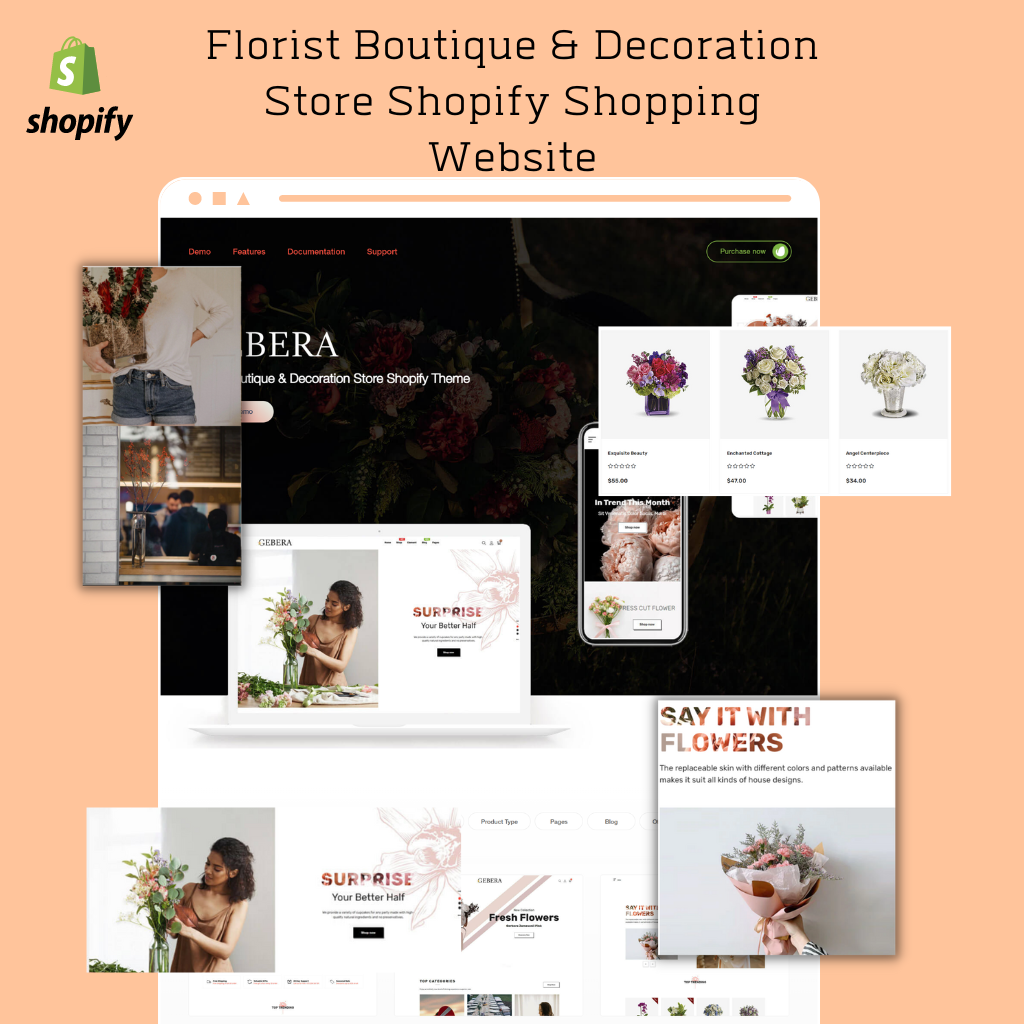 Florist Boutique & Decoration Store Shopify Shopping Website