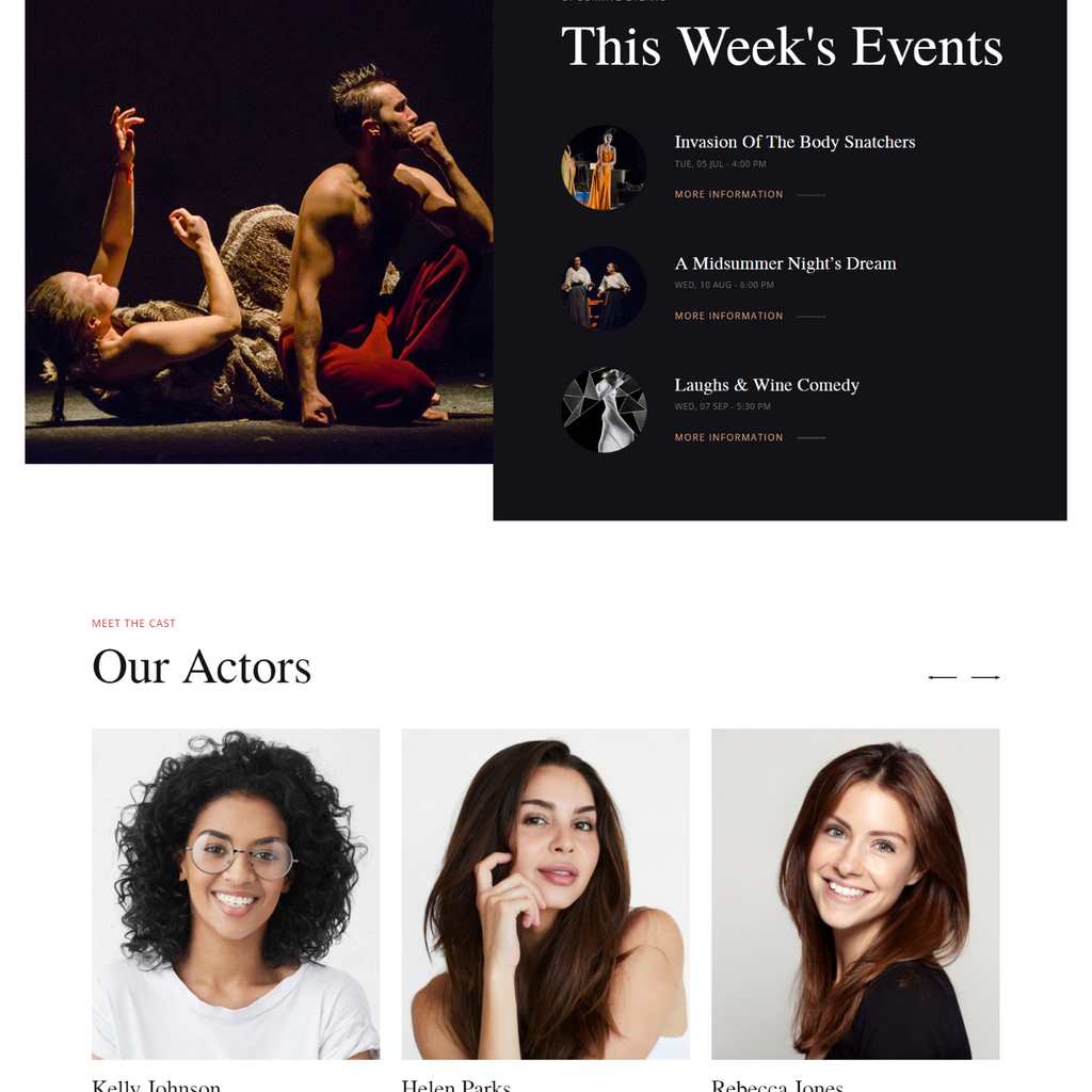 Theatrical Activites WordPress Responsive Website