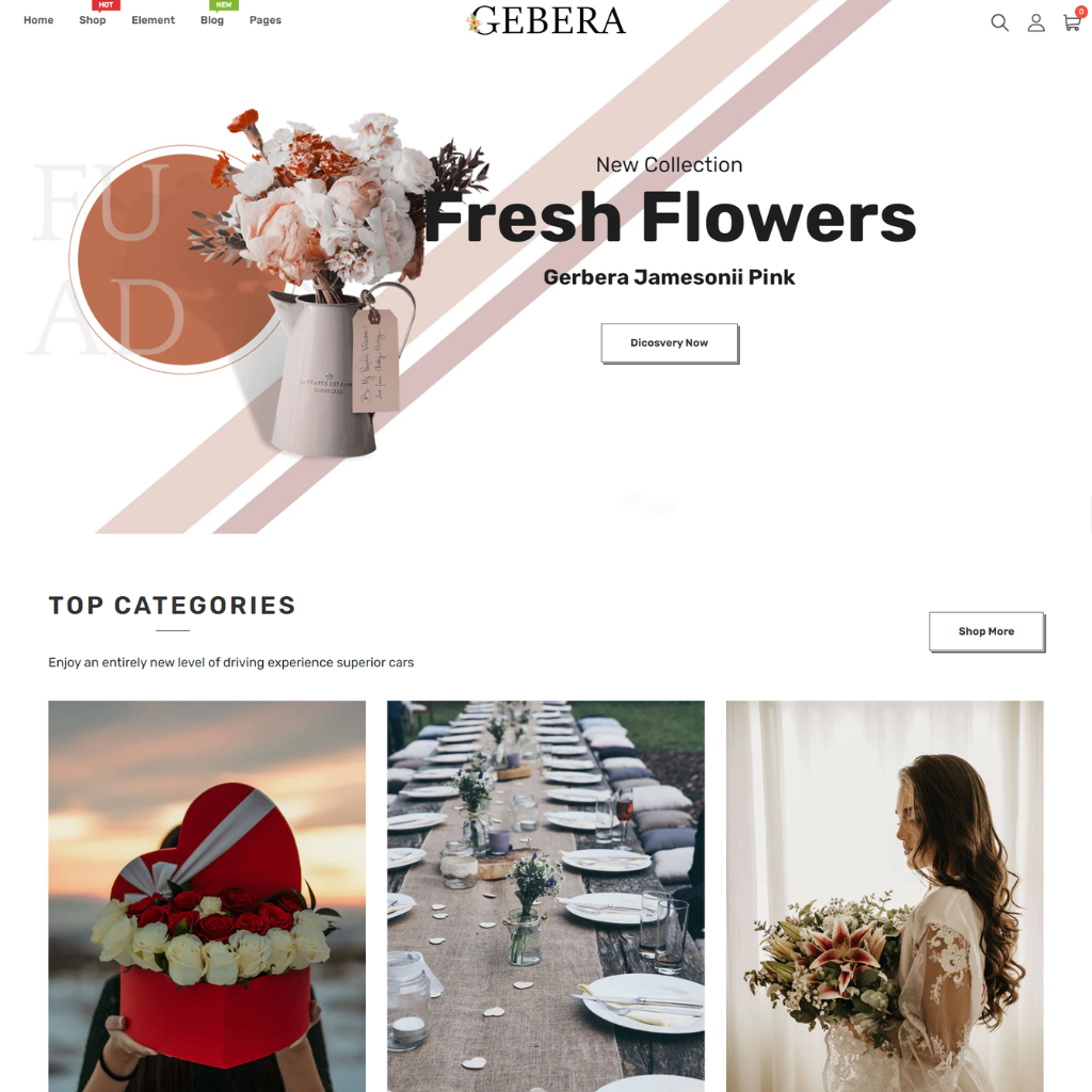 Florist Boutique & Decoration Store Shopify Shopping Website