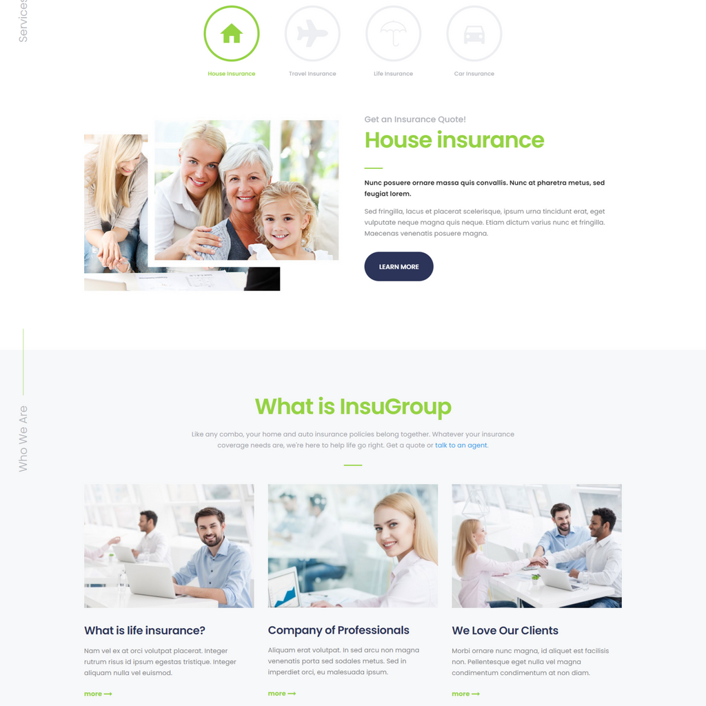 Clean Insurance and Finance WordPress Responsive Website