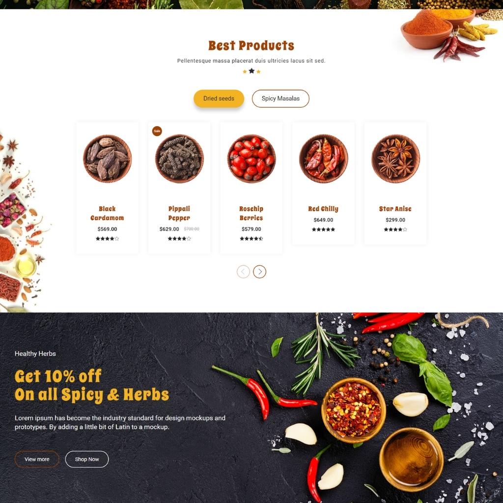 Spices, Dry Fruits Store Shopify Shopping Website