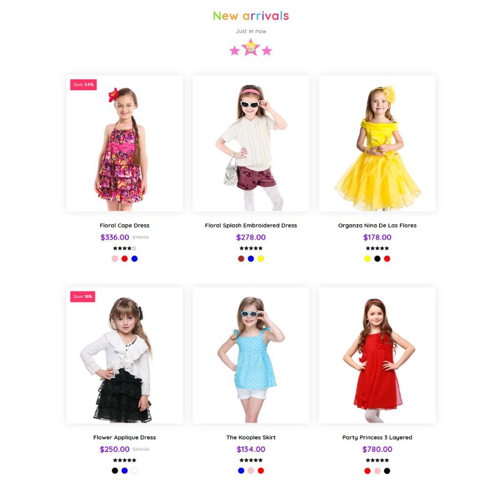 Sytlish Dress up for Kids Shopify Shopping Website