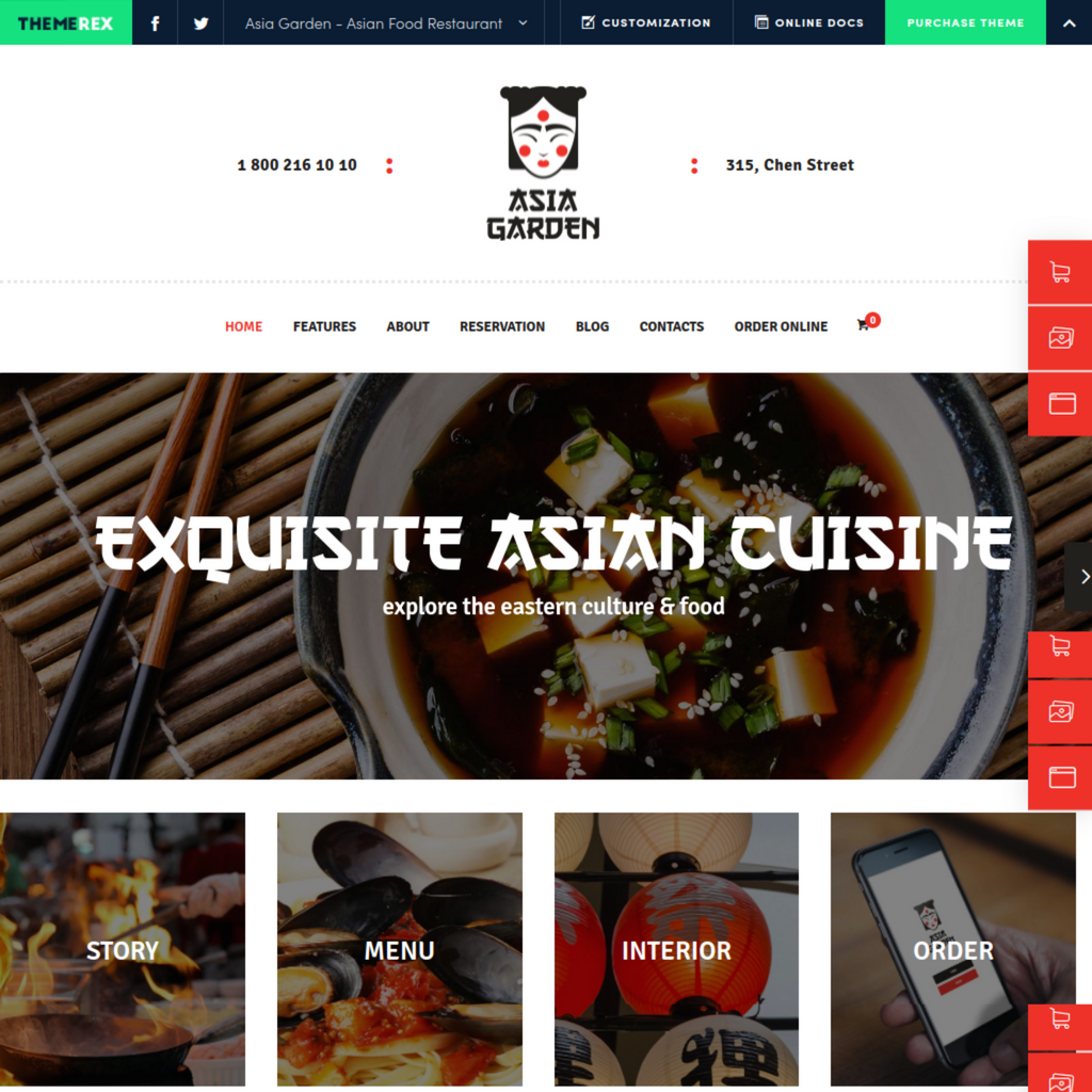 Asian Food Restaurant WordPress Responsive Website