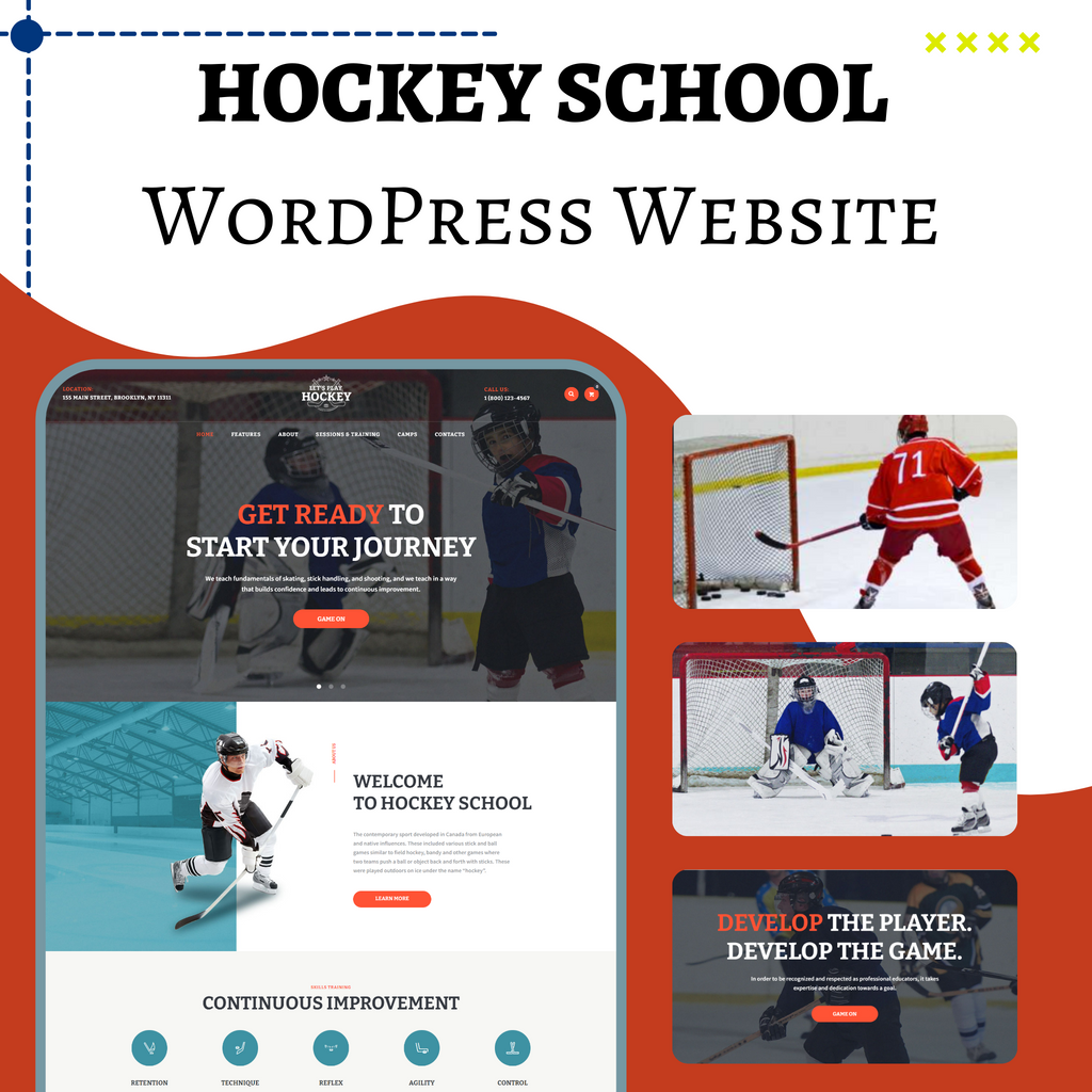 Hockey School WordPress Responsive Website