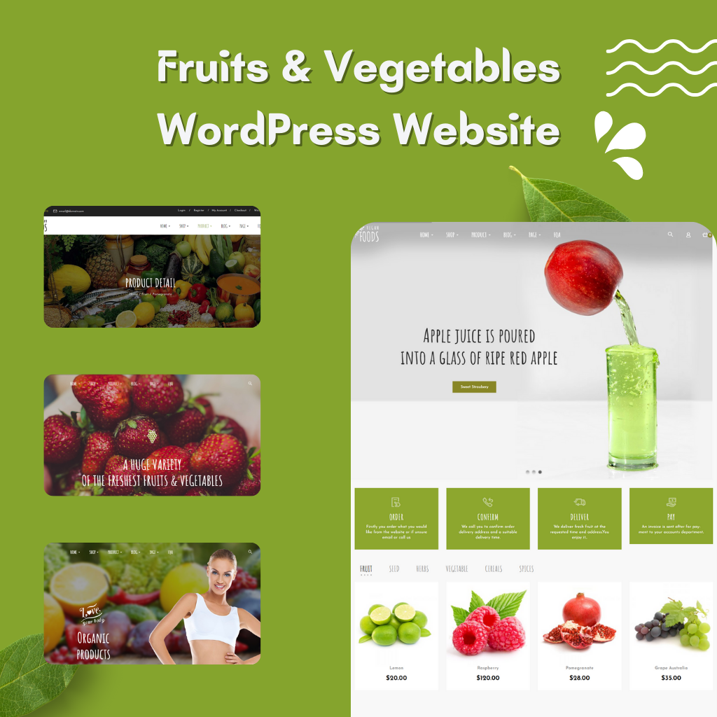 Fruits & Vegetables WordPress Responsive Website