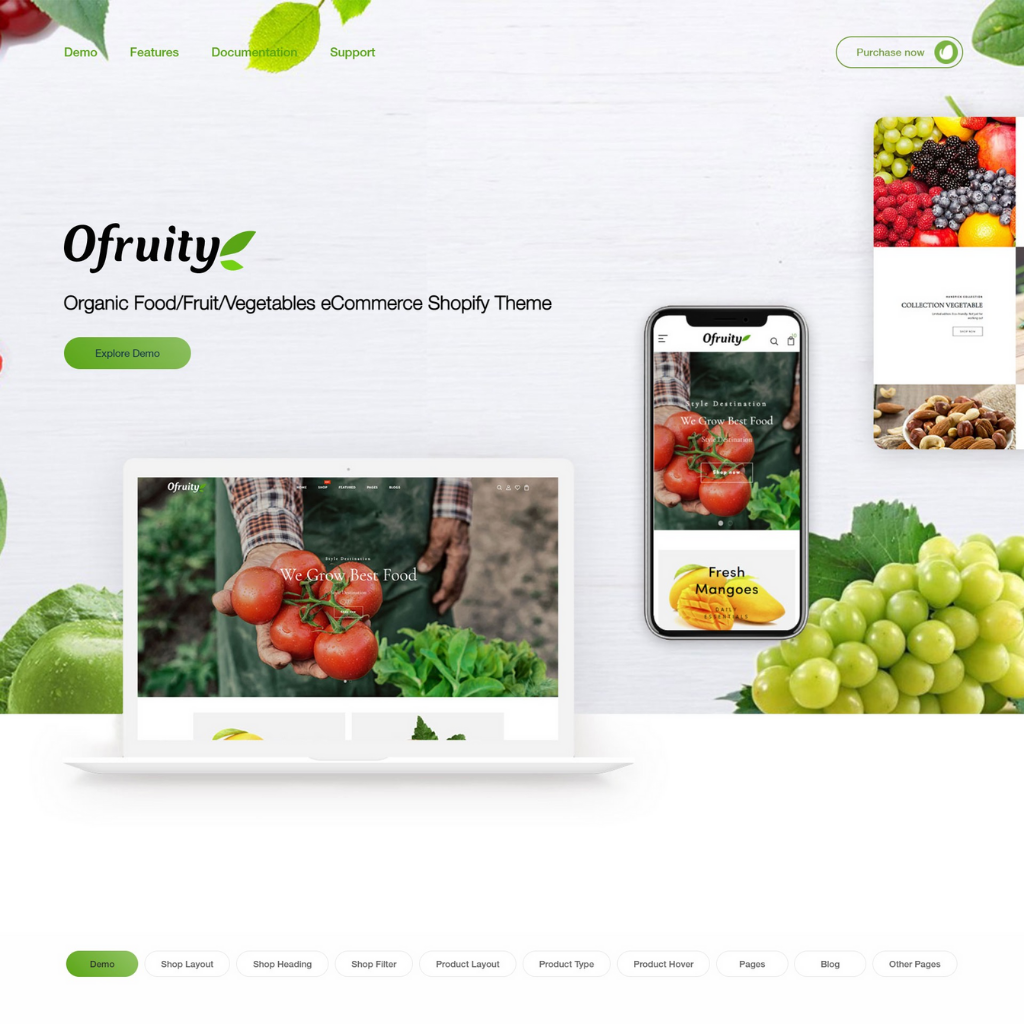 Vegetable and fruits  Store Shopify Website