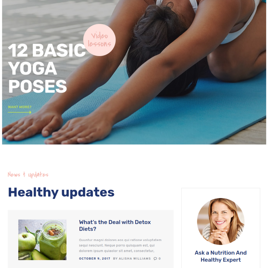 Modern & Responsive Healthy Blog WordPress Website