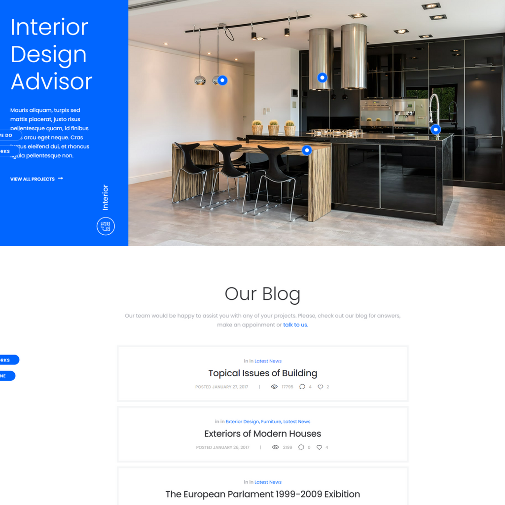 Modern Interior Design Agency WordPress Responsive Website
