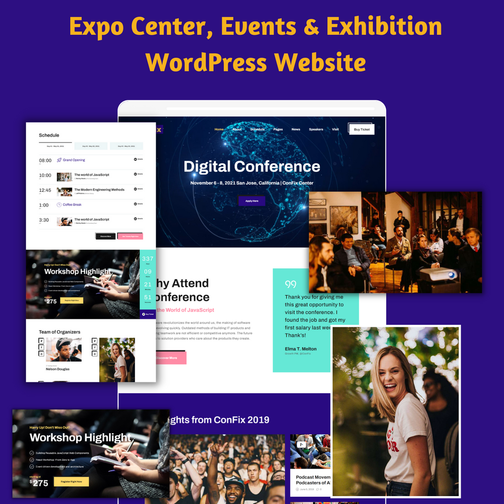 Expo Center, Events & Exhibition WordPress Responsive Website