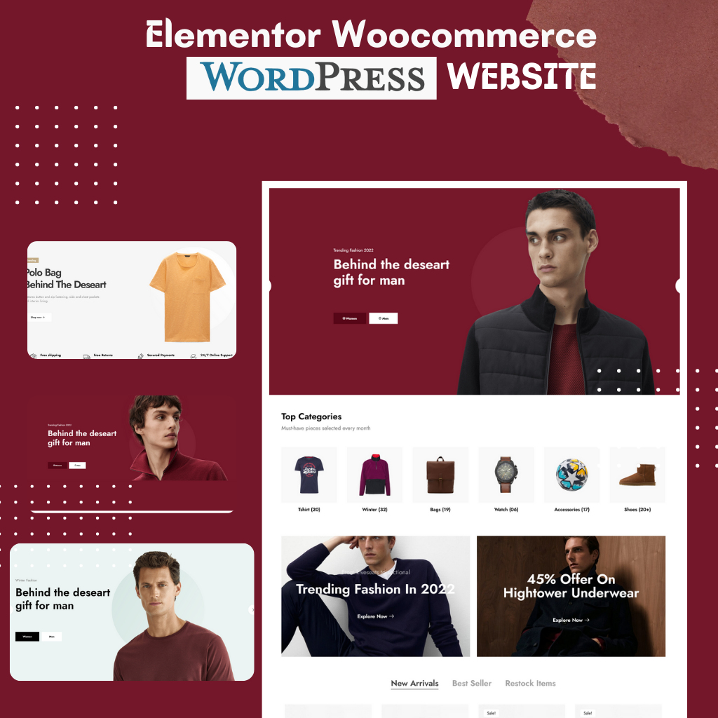 Elementor Woocommerce WordPress Responsive Website