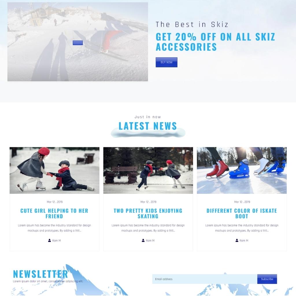 Sports, Ski Boards Store Shopify Shopping Website