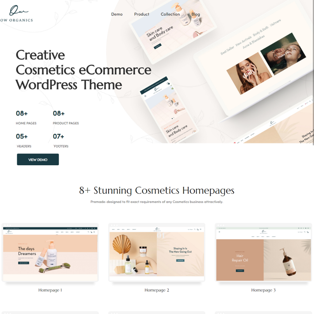 Creative Cosmetic E-Commerce WordPress Responsive Website