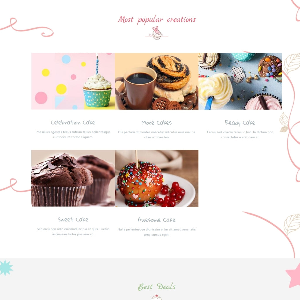 Shopify Website for Bakery and Cafe