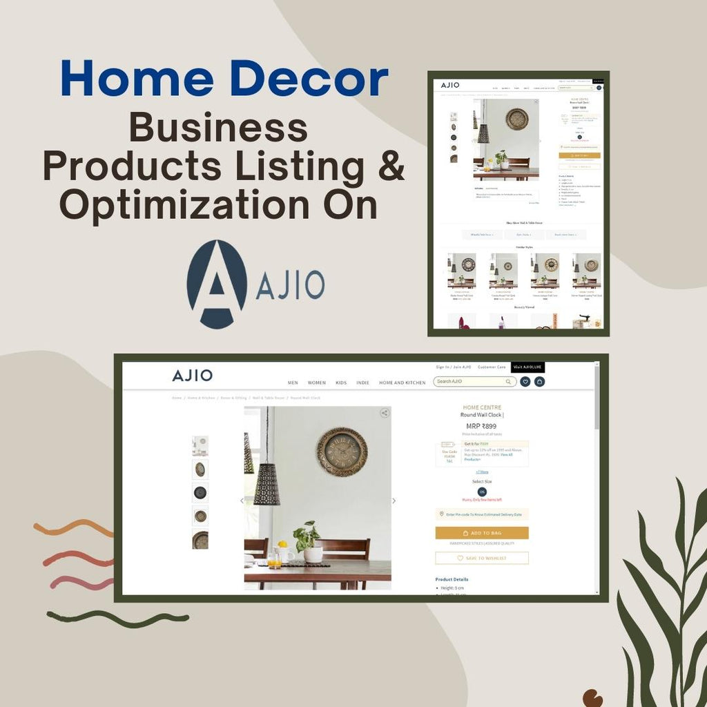 Home Decor Business Products Listing & Optimization On Ajio