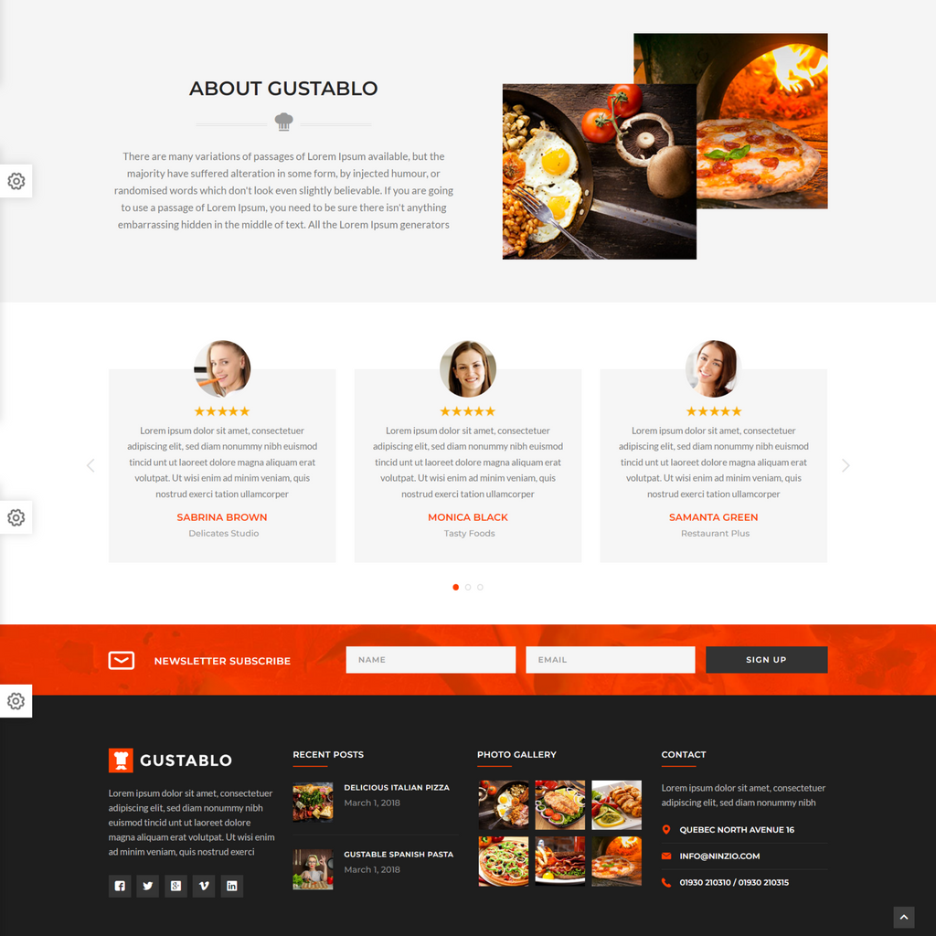 Customized Restaurant & Cafe WordPress Responsive Website