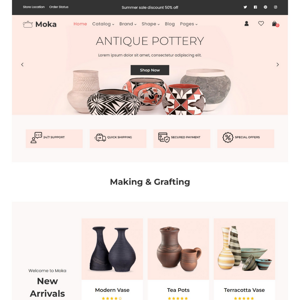 Handmade Product Shopify Shopping Website