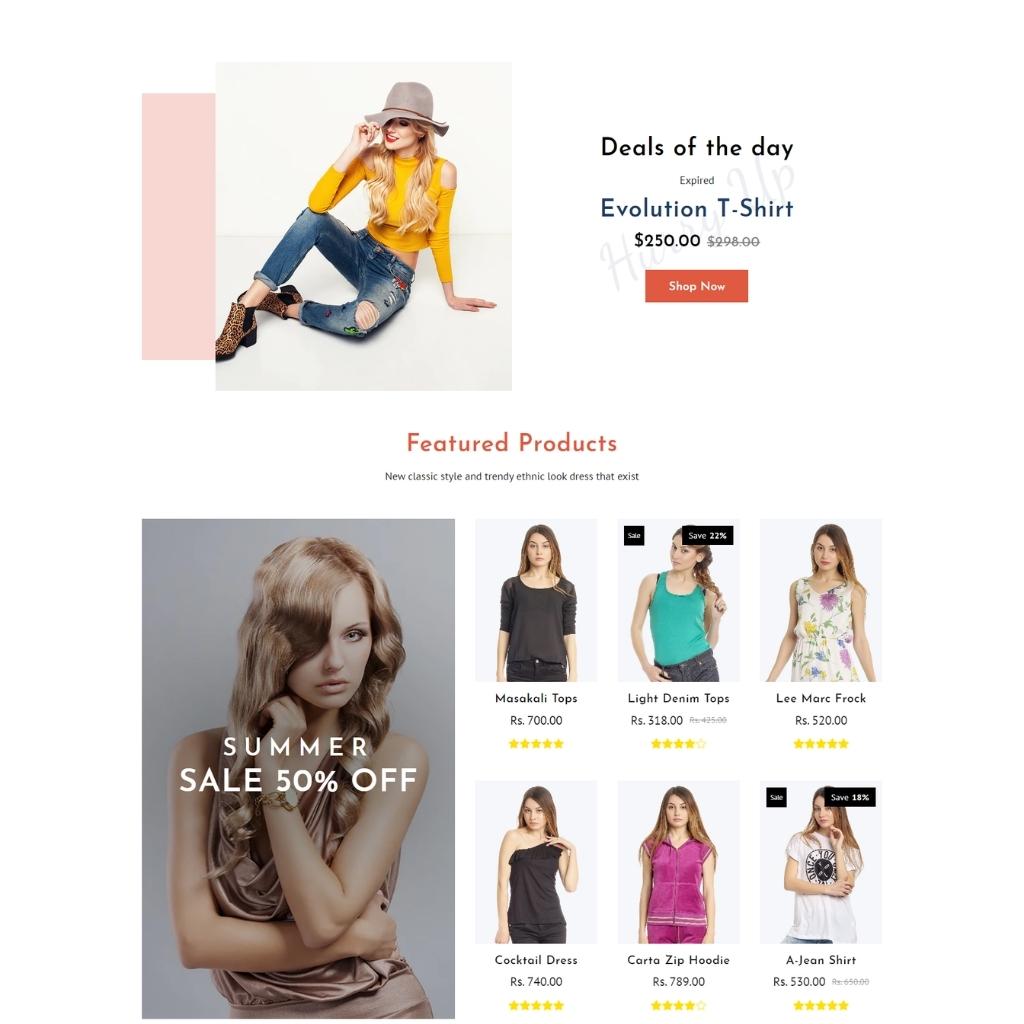 Sectioned Fashion Store Shopify Shopping Website