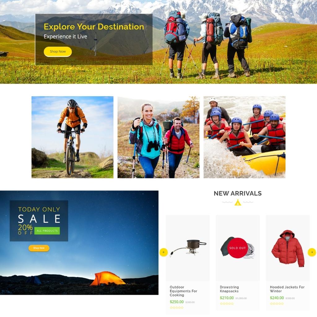 Trekking & Camping Store Shopify Shopping Website