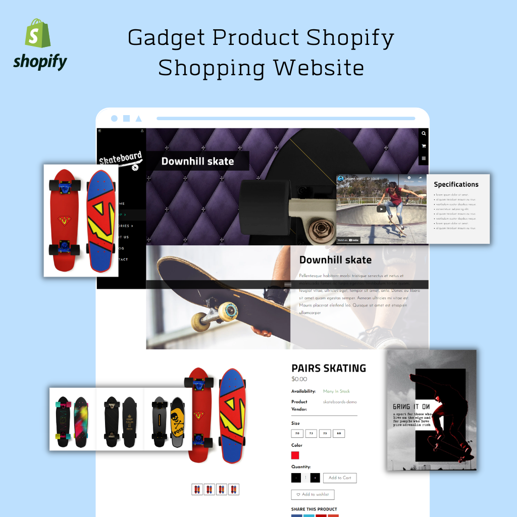 Skateboard Product Shopify Shopping Website