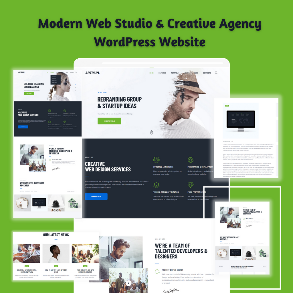 Modern Web Studio & Creative Agency WordPress Responsive Website