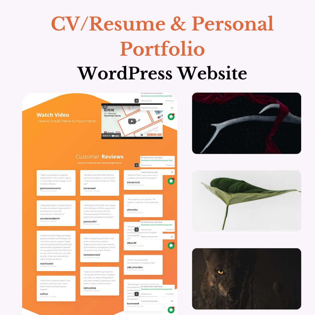 Resume and Personal Portfolio WordPress Responsive Website