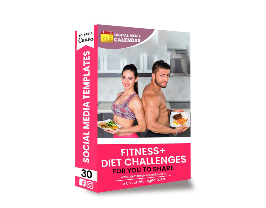 30 Ultimate Fitness Diet Challenges Social Media Posts Canva Templates