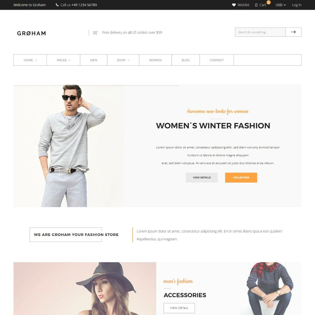Men - Women Fashion Store Ecommerce Shopify Shopping Website