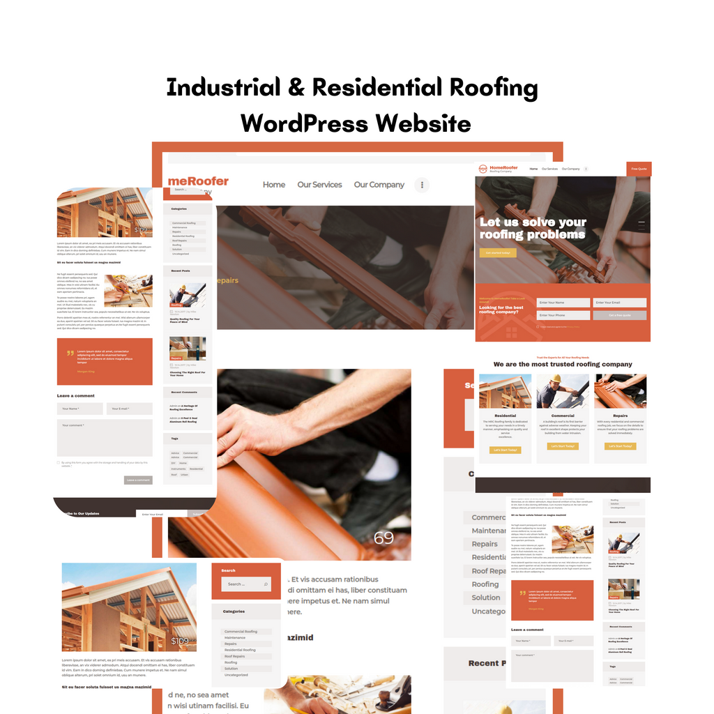 Industrial & Residential Roofing  WordPress Website