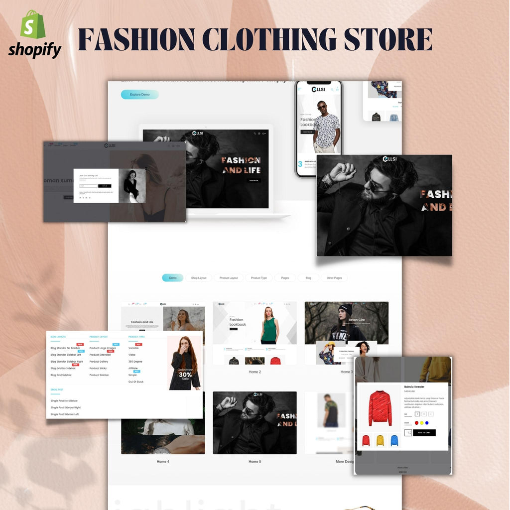 Fashion Clothing Store Shopify Shopping Website