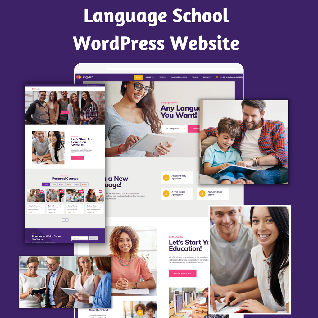 Language School WordPress Responsive Website