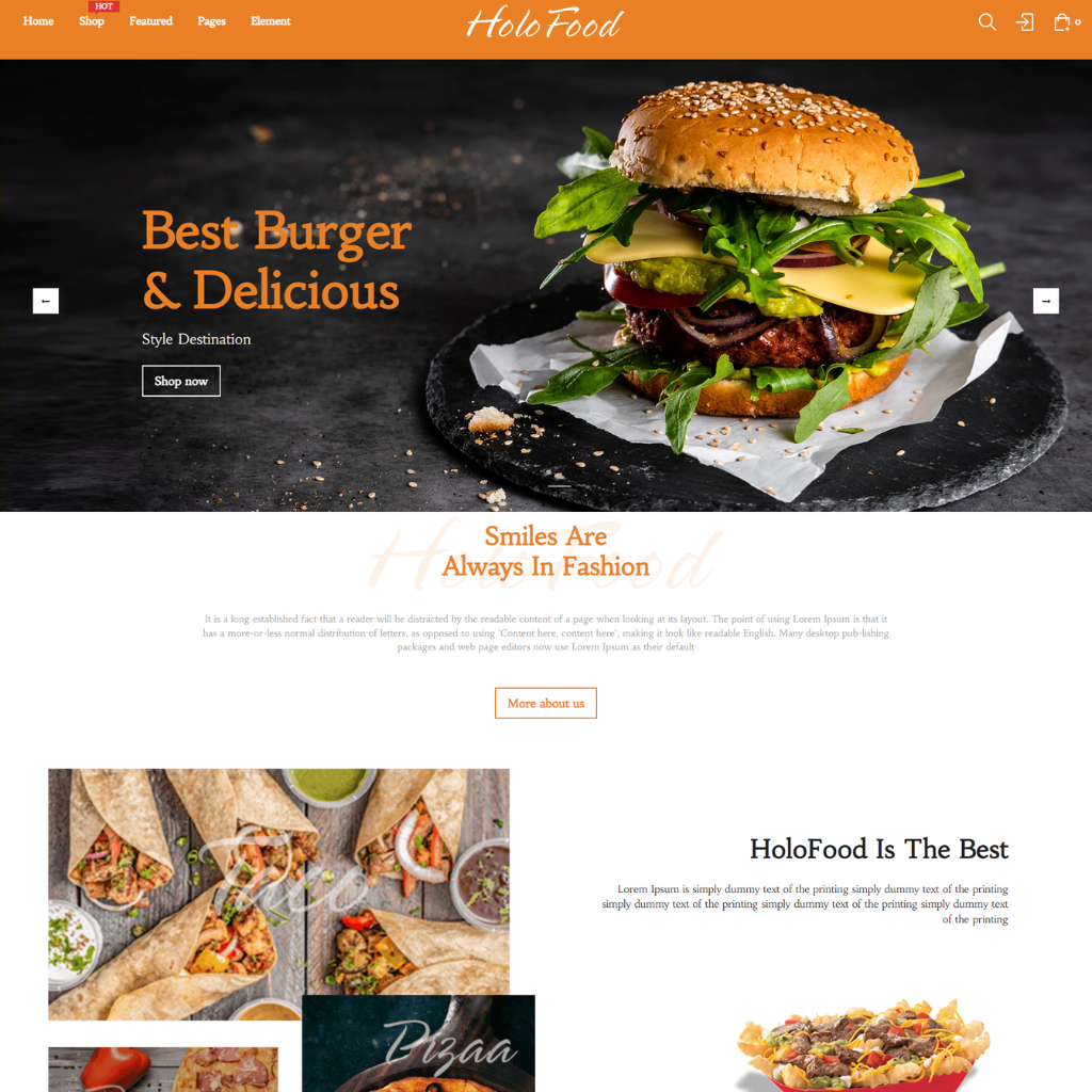 Fastfood & Restaurant Shopify Shopping Website