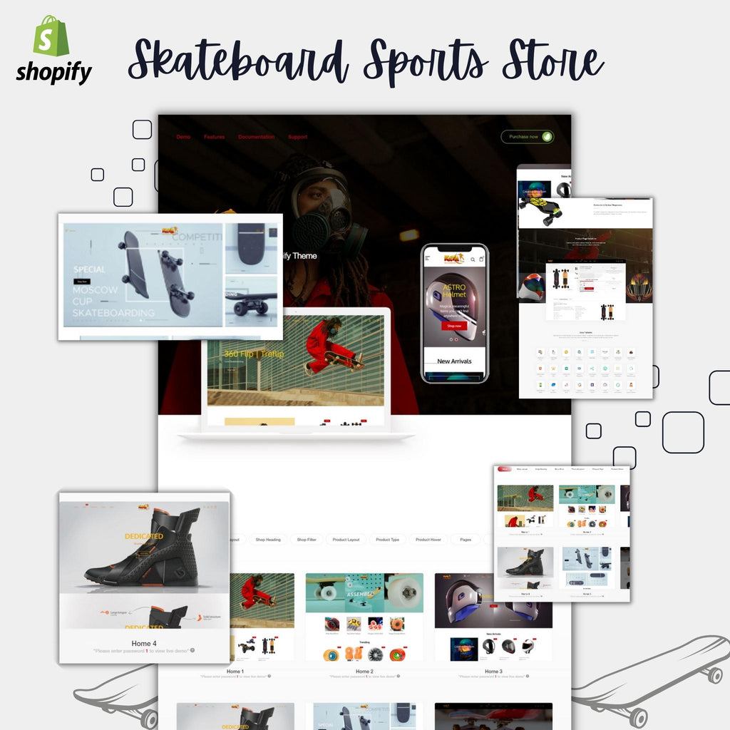 Skateboard Sports Store Shopify Shopping Website