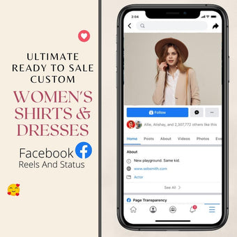 Ultimate Ready to Sale Custom Women's shirts & dresses Facebook Reels And Status