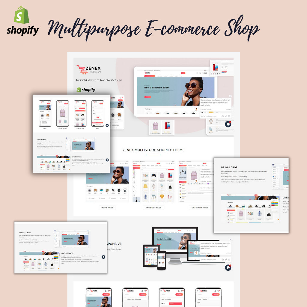 Multipurpose E-commerce Shop Shopify Shopping Website
