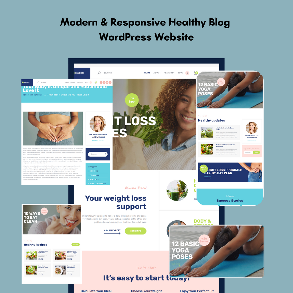 Modern & Responsive Healthy Blog WordPress Website