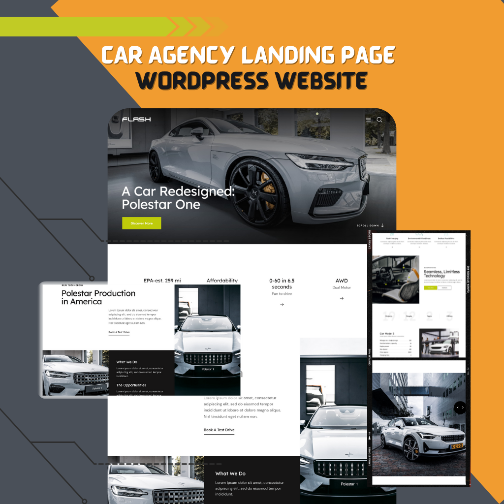 CAR Startup Agency Landing Page WordPress Website