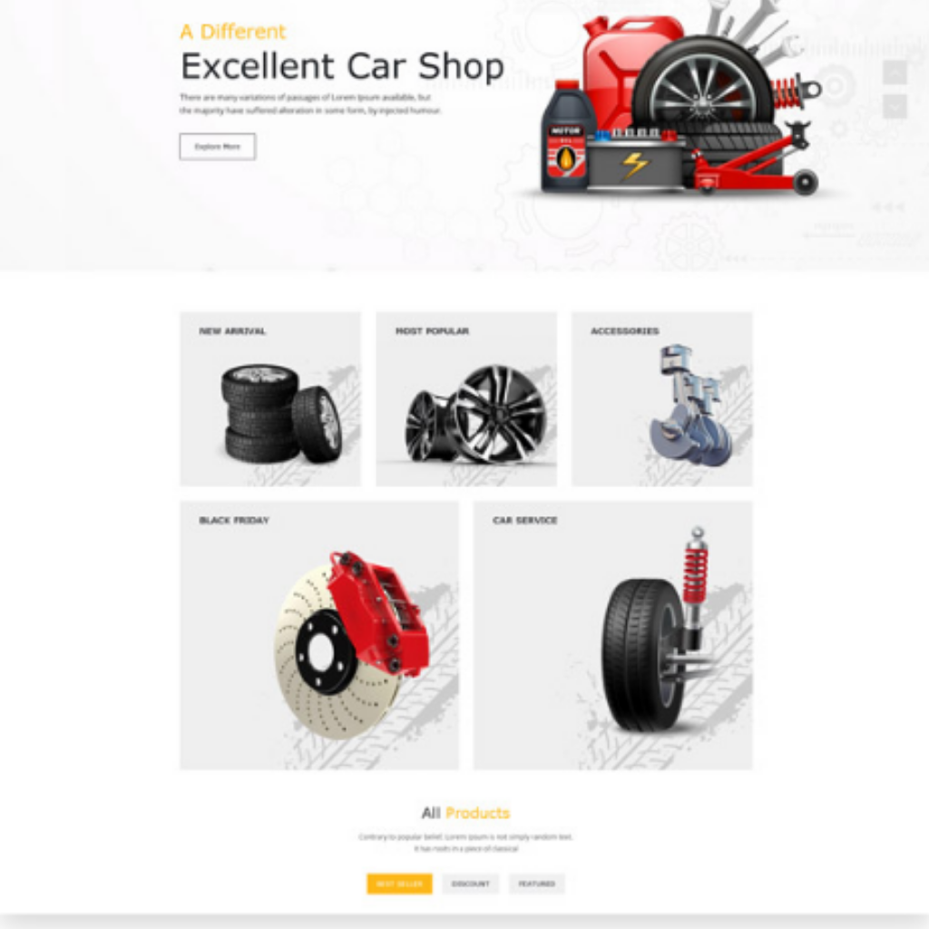 Auto Parts, Car Accessories Shopify Shopping Website