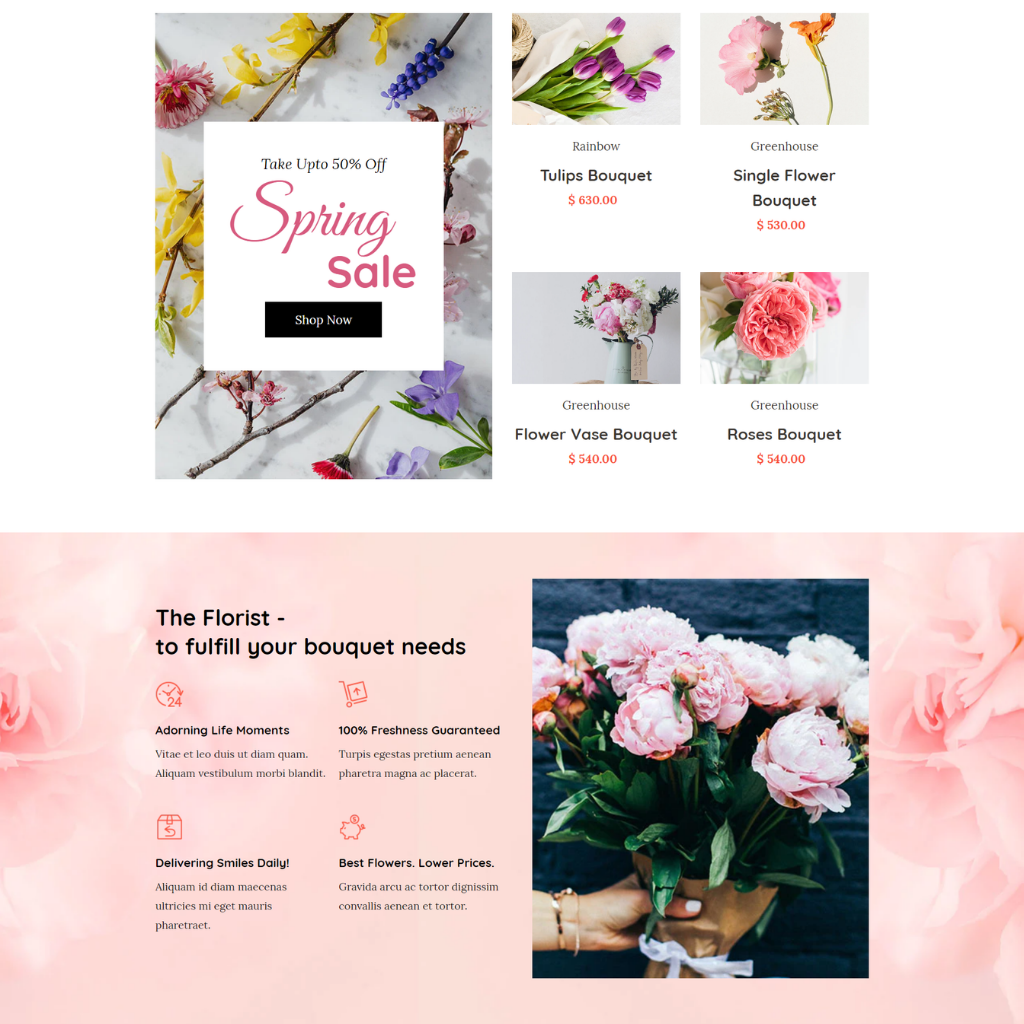 Flower Shop Shopify Website Shopify Shopping Website