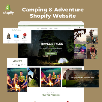 Camping & Adventure Shopify Website Shopping Website