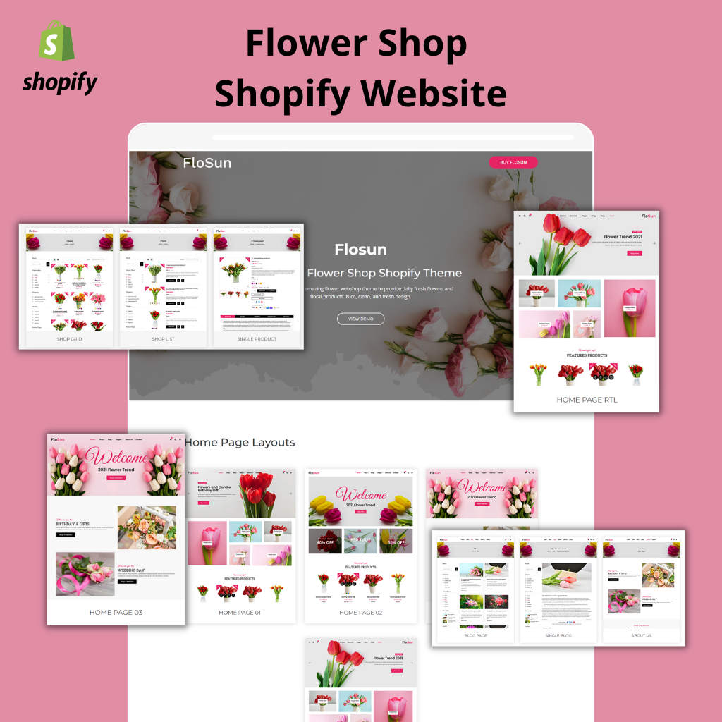 Flower Store Shopify Shopping Website