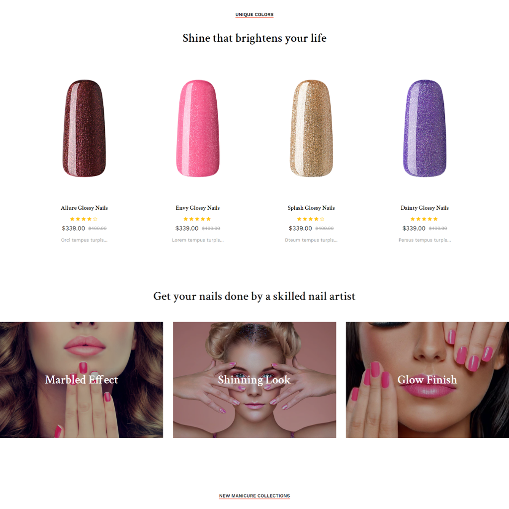 Nail Polish Shopify Website