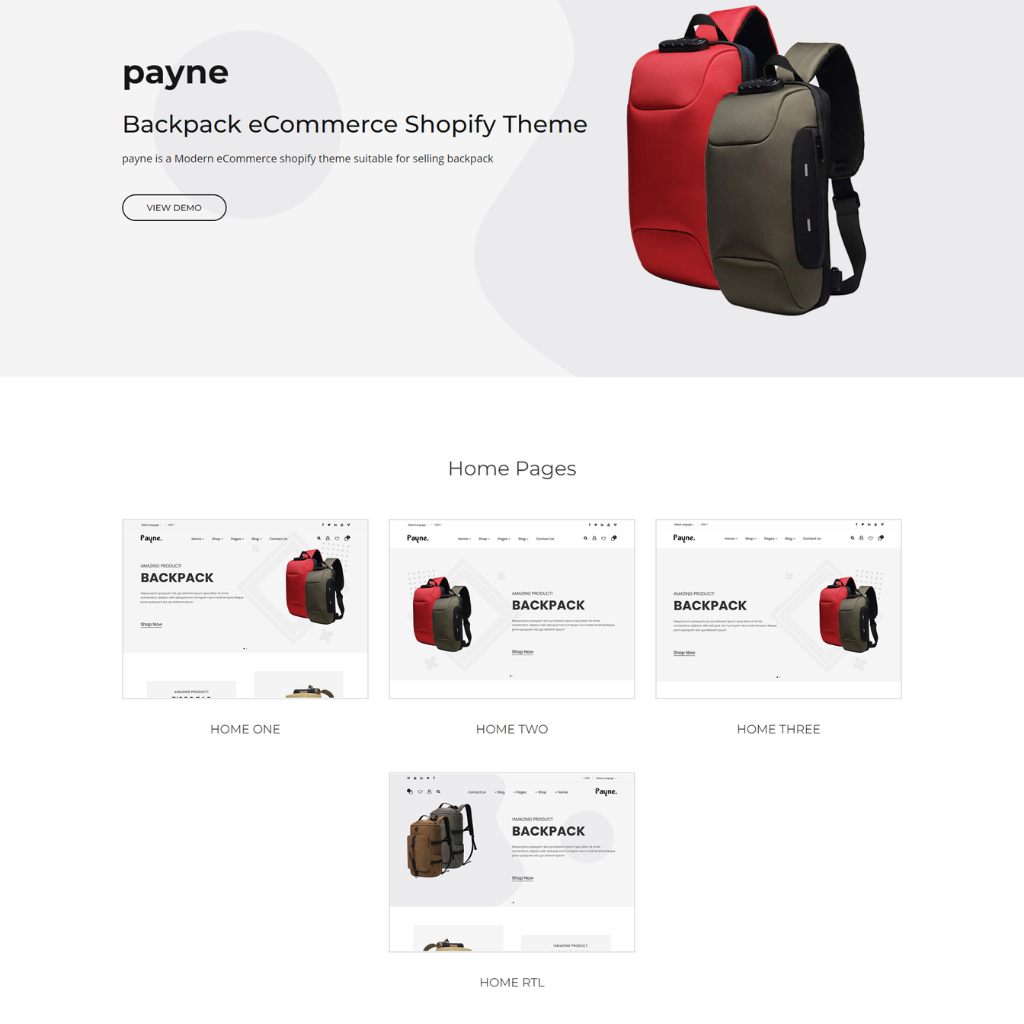 Payne is a Modern E-Commerce Shopify Website